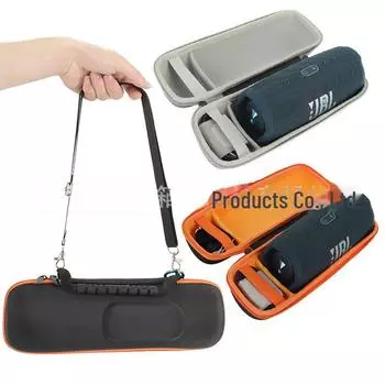 Защитный чехол для динамика JBL Charge 5 EVA - портативная сумка для хранения на открытом воздухе shoulder strap + mountaineering buckle серебряный серый