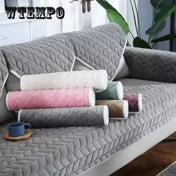 Защитный чехол для дивана для гостиной, простой однотонный эластичный диван, подушка, коврик, чехлы для диванов, утепленный плюшевый стул, диван, полотенце, домашний декор 70*70cm бежевый