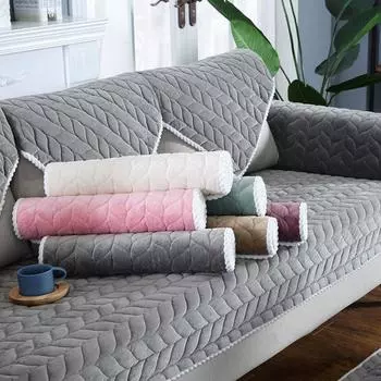 Защитный чехол для дивана для гостиной, простой однотонный эластичный диван, подушка, коврик, чехлы для диванов, утепленный плюшевый стул, диван, полотенце, домашний декор 70*70cm бежевый