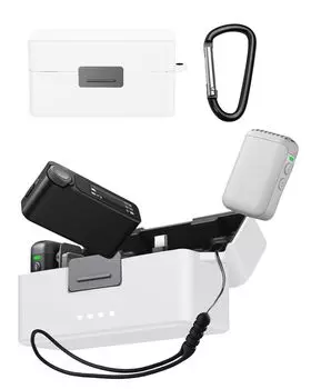 Защитный чехол для DJI Mic 2 Чехол для зарядки YAJOJO Чехол для зарядки с карабином и брелоком Силиконовый защитный чехол для предотвращения падений