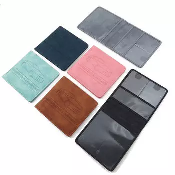 Защитный чехол для документов о страховании автомобиля, короткая сумка для хранения водительских прав мотоцикла, держатель для удостоверения личности, кошелек из искусственной кожи чёрный