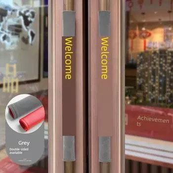 Защитный чехол для дверной ручки, Чехол для ручки стеклянной двери, Тканевый защитный чехол ручной работы, Двусторонний протектор ручки дверцы холодильника, Нескользящий протектор дверной ручки Grey: length 30 * circumference 12-13cm (welcome)