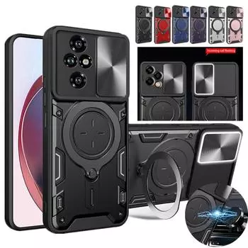 Защитный чехол для Honor 200 Pro Honor 200 Lite Case Lens Protection Shockproof Kickstand Fundas Coque Capa For Honor 200 чёрный