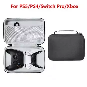 Защитный чехол для игрового контроллера, портативный чехол для двух геймпадов, ударопрочный жесткий чехол для хранения EVA для PS5/PS4/Switch/Xbox синий