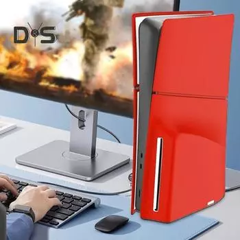 Защитный чехол для игровой консоли, пылезащитный корпус, высокопрочный, ударопрочный, защита от царапин, защита игровой консоли для PS5 SLIM чёрный