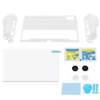 Защитный чехол для игровой консоли, защитное стекло для экрана, защитный чехол для большого пальца, стеклянный экран 8 в 1