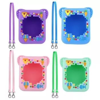 Защитный чехол для интерактивной игрушки Bitzee, силиконовый защитный чехол для цифровых домашних животных с длинным ремешком, пылезащитный чехол, сумка фиолетовый