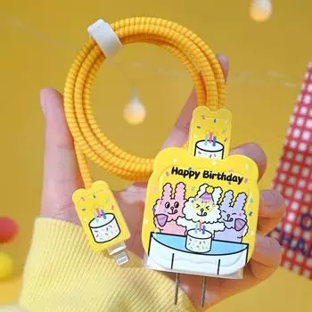 Защитный чехол для кабеля передачи данных с милым кроликом и узором для вечеринки для Apple 15promax, зарядное устройство для iPhone 13 14, iPad: Запутанная история D