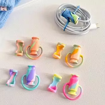 Защитный чехол для кабеля зарядного устройства Yousheng, силиконовый, с мультяшным дизайном, устойчивый к поломкам, износостойкий протектор для кабелей передачи данных E