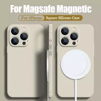 Защитный чехол для камеры, мягкий силиконовый чехол для телефона iPhone 15 Pro Max 14 13 Pro 12 11, магнитный противоударный ремешок из ТПУ для Magsafe, сплошная цветная задняя крышка iPhone 15 чёрный