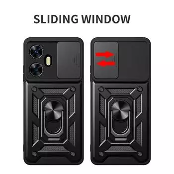 Защитный чехол для камеры Realme C55 C33 C35 C31 C30 Realme 10 Pro + 10 9i 8 Realme C25y C21y C3 C21 C20 Armor Hybrid Ring Cover For Realme C55 розового золота