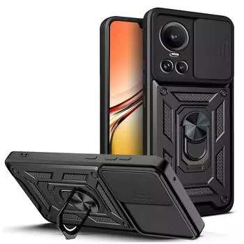Защитный чехол для камеры Reno 10 Pro Reno 8T 8 Pro + 7 Pro 7Z 6 6Z 5 Reno 4 Lite OPPO Find X5 Lite X3 Armor Hybrid Ring Cover For Reno 10 5G чёрный