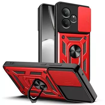 Защитный чехол для камеры со слайдер-объективом для Realme GT 6 T 6T GT6 NEO 6SE NEO5 Магнитный чехол-подставка с кольцом для Realme C67 C63 C65 C61 For Realme C67 4G розового золота