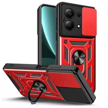 Защитный чехол для камеры Xiaomi Redmi Note 13 Pro 4G 13 12S 12 Pro + 11E 11 Pro 11S 11T 10 Pro 10S 9T 9 8, гибридный защитный чехол с кольцом For Redmi Note 12S красный