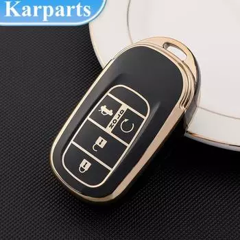 Защитный чехол для ключей из ТПУ с 4 кнопками для Honda Civic Accord HR-V CR-V CRV hrv 2022 2023, аксессуары для авто стайлинга чёрный