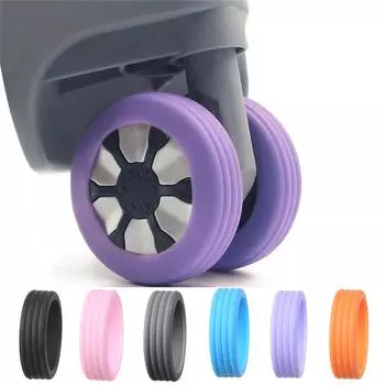 Защитный чехол для колес багажного отделения, чехол для колес багажа, бесшумный защитный чехол, чехол для колес для стола, силиконовый чехол для колес чемодана One Size чёрный