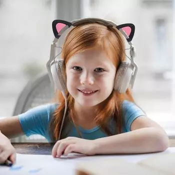 Защитный чехол для кошачьих ушей, Bluetooth-наушники, повязка на голову, чехол для наушников, подушка, верхняя накладка чёрный