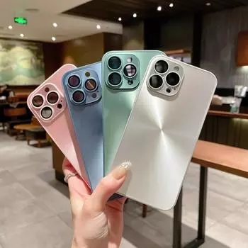Защитный чехол для лазерных линз для iPhone 15 14 13 12 11 Pro Max, роскошный чехол Laser Aurora, цветной чехол для iPhone 14 Promax For iPhone 11 синий
