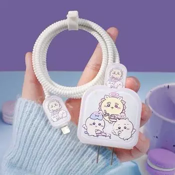 Защитный чехол для линии передачи данных Cute Food Ikawa Bread Edge для iPhone 15promax 14promax 13promax 15pro 14pro для защитного корпуса зарядного устройства 18/20 Вт D