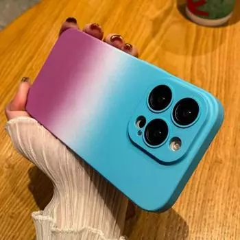 Защитный чехол для линз с радужным градиентом для Iphone 14 Pro Max 13 12 11 Pro Max 14 Plus, тонкий матовый противоударный чехол для ПК For iPhone 11