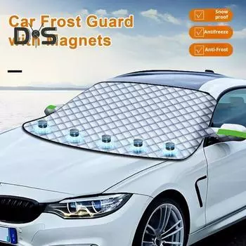 Защитный чехол для лобового стекла автомобиля от снега со светоотражающими предупреждающими полосами, Защитный чехол для лобового стекла от замерзания, толстый магнитный экран для лобового стекла от замерзания A