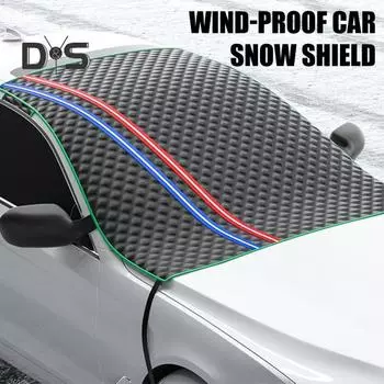 Защитный чехол для лобового стекла автомобиля от снега со светоотражающей полосой, универсальный, простой в установке, большой магнитный чехол для лобового стекла автомобиля от замерзания Back