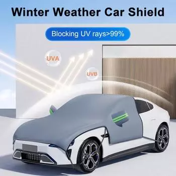 Защитный чехол для лобового стекла от снега с магнитным креплением, водонепроницаемый, простая установка, универсальный размер, прочный S