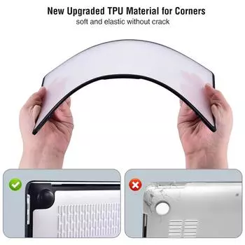 Защитный чехол для MacBook Air13 Модель A2337 Матовые края из углеродного волокна Ударопрочный Устойчивый к царапинам и отпечаткам пальцев Прозрачный 2020 Air 13 A2337 M1