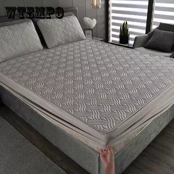 Защитный чехол для матраса, однотонный, утолщенный наматрасник из чистого хлопка, мягкое постельное белье для спальни, защитный чехол Simmons 120x200cm