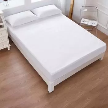 Защитный чехол для матраса Водонепроницаемый дышащий пыленепроницаемый Мягкая эластичная лента Противоскользящий Двойной полный королевский размер Наматрасник Защитный чехол Простыня XL/XXL белый