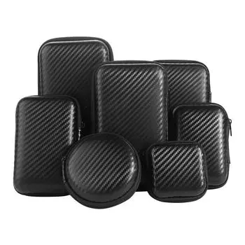 Защитный чехол для накопителя Сумка для кабеля передачи данных EVA Сумка на молнии Защитная сумка для зарядного устройства Чехол для мобильного жесткого диска 7.7-7.5-3cm