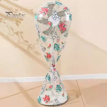 Защитный чехол для напольного вентилятора, пыле- и влагостойкий, с рисунком в виде мультфильма, универсальный эластичный защитный чехол для вентилятора E