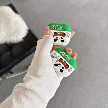 Защитный чехол для наушников AD кальций молочный панда матовое яблоко для AirPods 1 2 3 поколения Airpods Pro/Pro 2 Bluetooth-наушники чехол Airpods 1/2