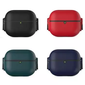 Защитный чехол для наушников Мягкий противоударный двойной замок Bluetooth-совместимые наушники Силиконовые крючки-защелки красный