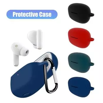 Защитный чехол для наушников, мягкий противоударный силиконовый чехол для наушников, совместимый с Bluetooth, защитная защелка, крючки темно-синий