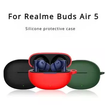 Защитный чехол для наушников OPPO Realme Buds Air 5, силиконовый чехол, милый чехол, сиамский силиконовый одноцветный чехол для Realme Buds красный