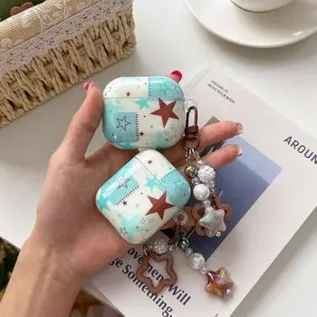 Защитный чехол для наушников Pro2, чехол для наушников второго и третьего поколения, версия с шумоподавлением, третье поколение, четвертое поколение, корейский, милый, забавный, инс Apple Airpods Pro [Plaid Star] Pendant