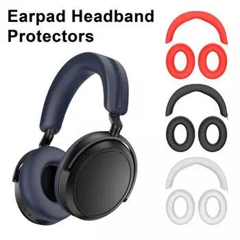 Защитный чехол для наушников Силиконовый чехол для наушников Износостойкий дышащий моющийся Невыцветающий чехол для гарнитуры Запасные части синий