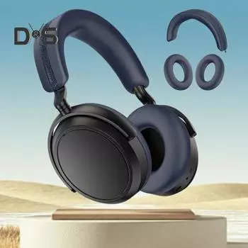 Защитный чехол для наушников Силиконовый чехол для наушников Износостойкий дышащий моющийся Невыцветающий чехол для гарнитуры Запасные части синий