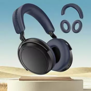 Защитный чехол для наушников Силиконовый чехол для наушников Износостойкий дышащий моющийся Невыцветающий чехол для гарнитуры Запасные части светло-серый