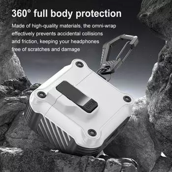 Защитный чехол для наушников, ударопрочный, ударопрочный, защита на 360 градусов, защитный чехол для AirPods 4 for Airpods 4 чёрный