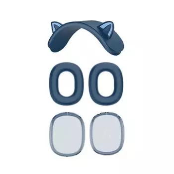 Защитный чехол для наушников, защита на 360 градусов, противоскользящий водонепроницаемый, простой в установке силиконовый защитный чехол для AirPods Max синий