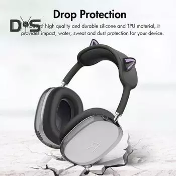 Защитный чехол для наушников, защита на 360 градусов, противоскользящий водонепроницаемый, простой в установке силиконовый защитный чехол для AirPods Max белый