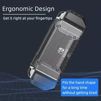 Защитный чехол для Nintendo Switch OLED, нескользящий, устойчивый к царапинам и падениям, защитный чехол из ТПУ, совместимый с Switch OLED чёрный