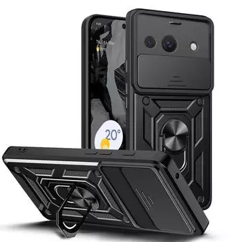 Защитный чехол для объектива камеры для Pixel 8A Pixel8 Pro Pixel 8 Pixel 6 Pro Google Pixel6 Armor Hybrid Metal Ring Back Противоударный чехол For Pixel 8A чёрный