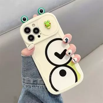 Защитный чехол для объектива камеры с милым 3d смайликом и лягушкой для Iphone 14 Pro Max 13 12 11 14 Plus, противоударный чехол For iPhone 12 Pro