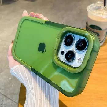 Защитный чехол для объектива камеры, складной прозрачный чехол для телефона с подставкой для iPhone 14 Pro Max 13 12 11 X XR XS Max, модная задняя крышка ярких цветов For iPhone X