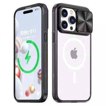 Защитный чехол для объектива камеры Slide, ударопрочный, бронированный чехол для iPhone 15 14 13 11 12 Pro Max, для Magsafe, бампер, жесткая прозрачная задняя крышка For iPhone 11 зелёный