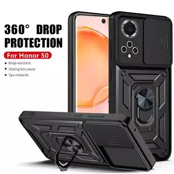 Защитный чехол для окна слайд-камеры для Honor 50 6,57 противоударный чехол для Honor50 Nth-An00, Nth-Nx9, чехол-подставка с магнитным кольцом For Honor 50 синий
