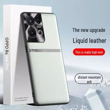 Защитный чехол для OPPO Reno 8 Pro, защищающий от падений и обрастания, изготовлен из жидкой кожи, цельная конструкция, доступна для отправки. OPPO Reno8pro озеро синий